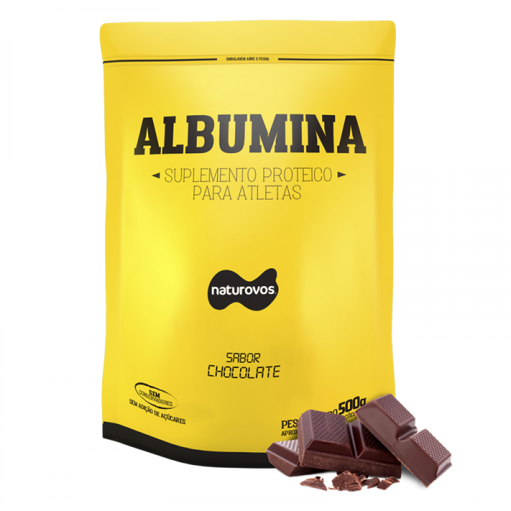 Suplemento Alimentar Albumina Sabor Chocolate Naturovos - 1kg