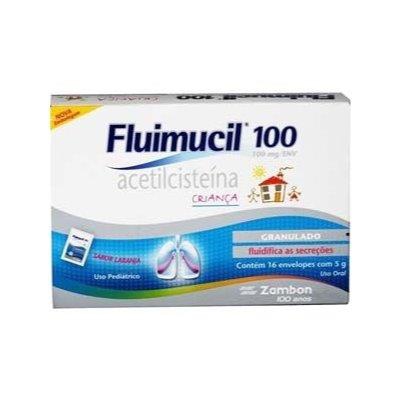 Fluimucil Granulado 100 Mg - 16 Envelopes Com 5g
